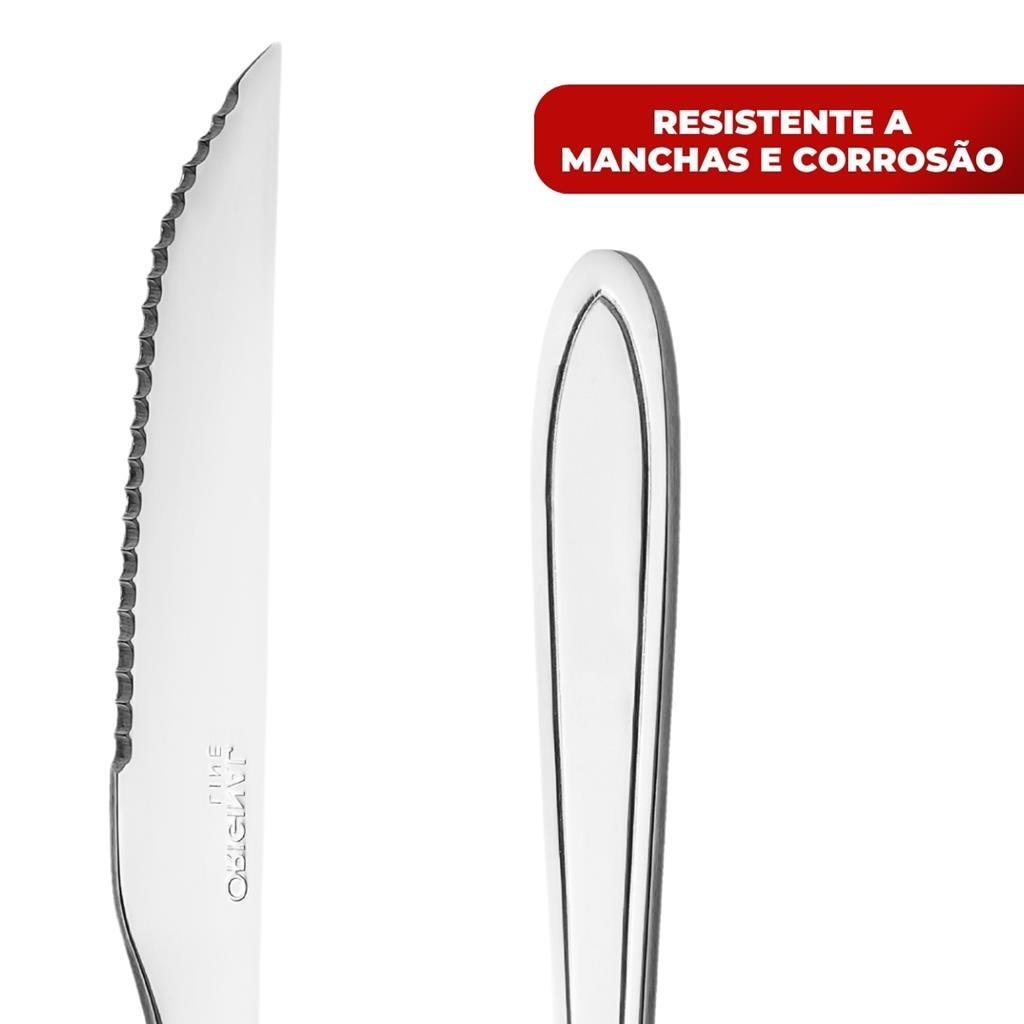 Jogo Aco Inox 12 Faca Churrasco Buffet Restaurante Lanchonete Hotel Cozinha Casa Original Line