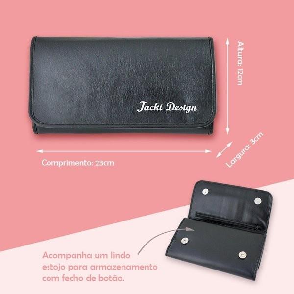 Kit Com 18 Pincéis Profissionais Com Estojo Jacki Design