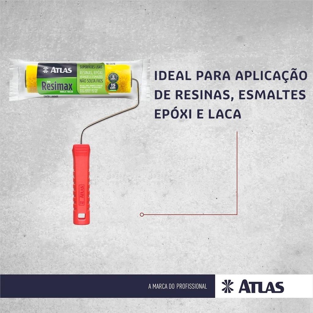 Rolo Para Pintura Resimax Lã Atlas 15cm Madeira/assoalho