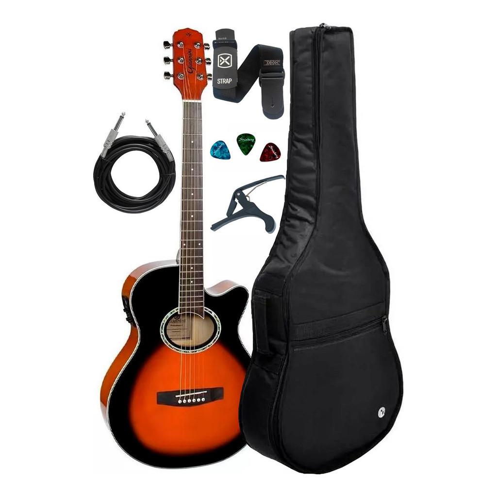 Violão Giannini Elétrico Gsf1d 3ts C/bag Luxo E Acessórios