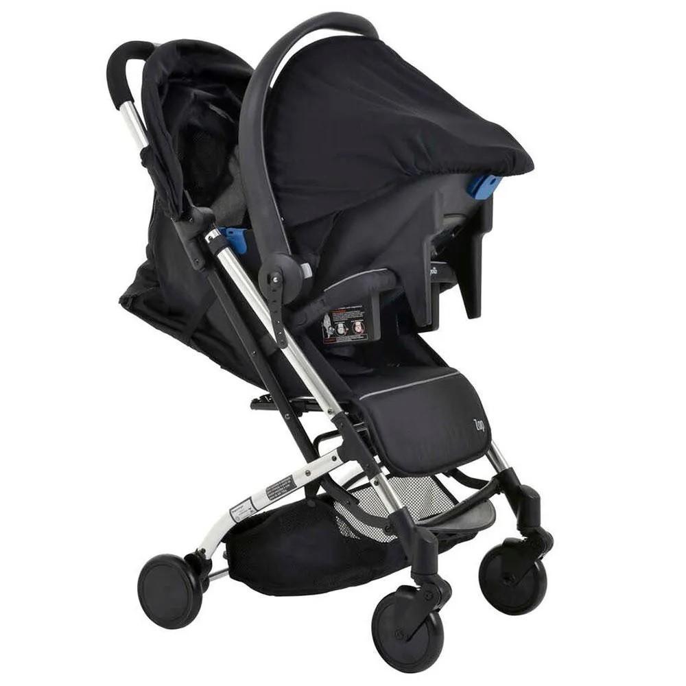 Carrinho De Bebê Zap Metal Prata Burigotto Compacto Dobrável