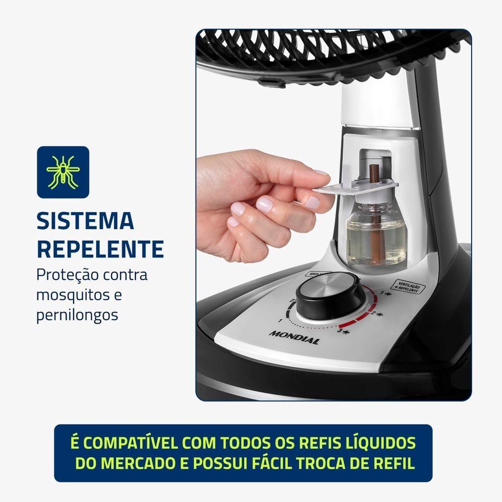 Ventilador De Mesa Mondial Turbo 8 Pás 40 Cm Repelente Líquido Vtx-40-8p-rl