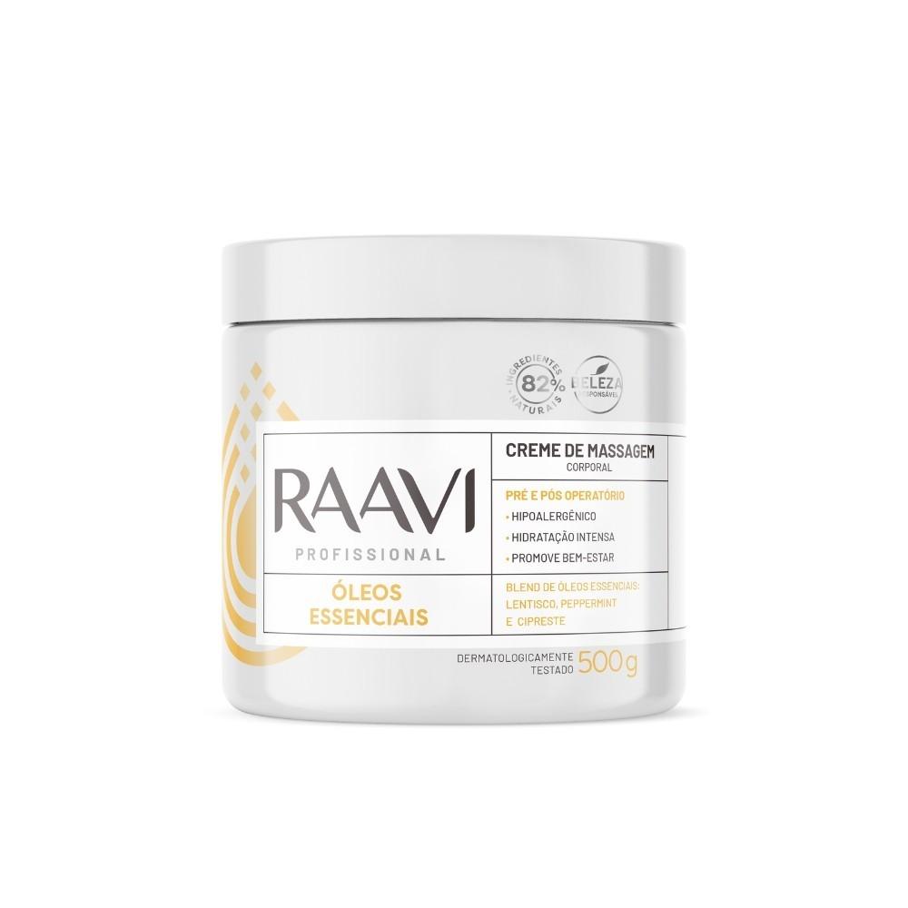 Creme Massagem Pré Pós Operatório Óleo Essencial Raavi 500g