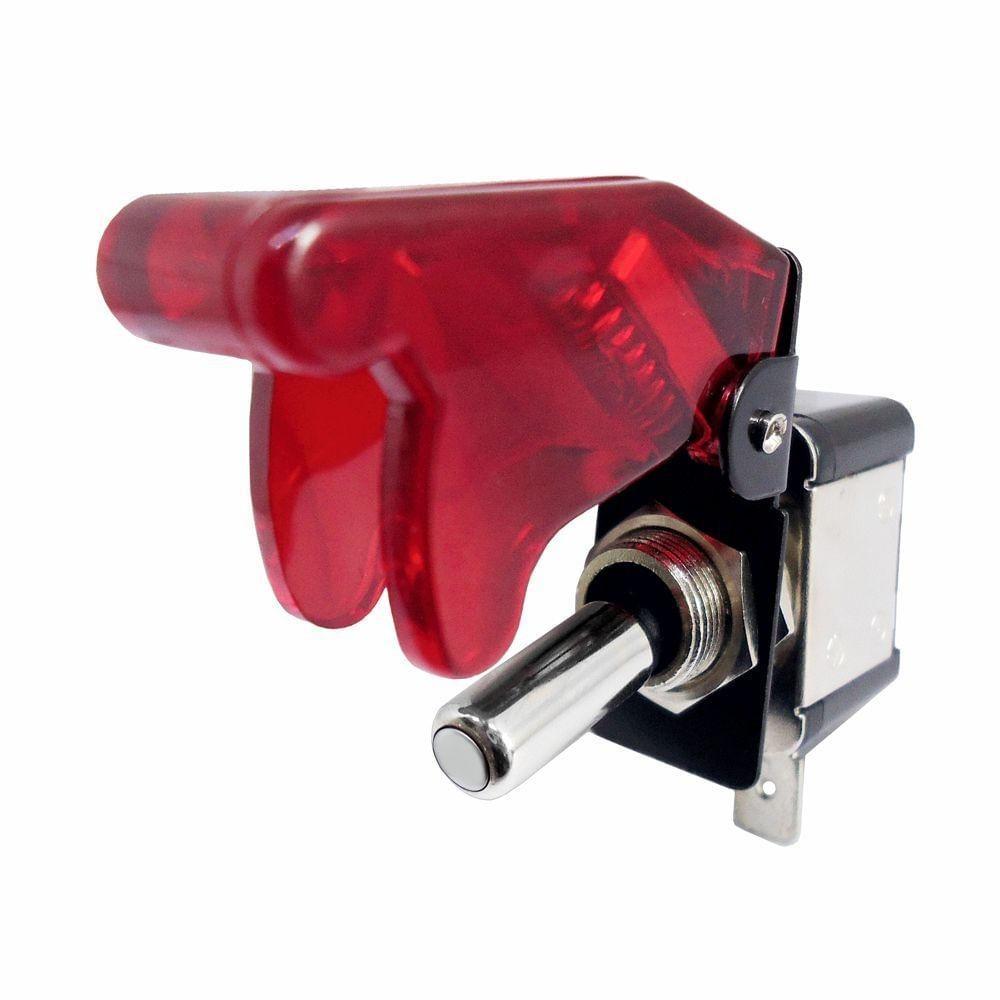 Chave Tic Tac Tipo Gatilho Caça LED Vermelho Com 2 Posições On/off 400W 12V Dni 2084-vm