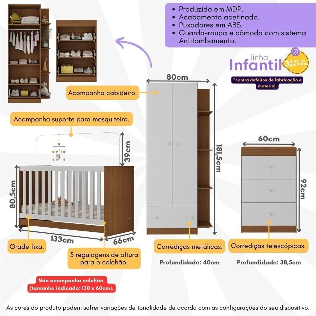 Quarto Infantil Completo Doce De Leite Multimóveis
