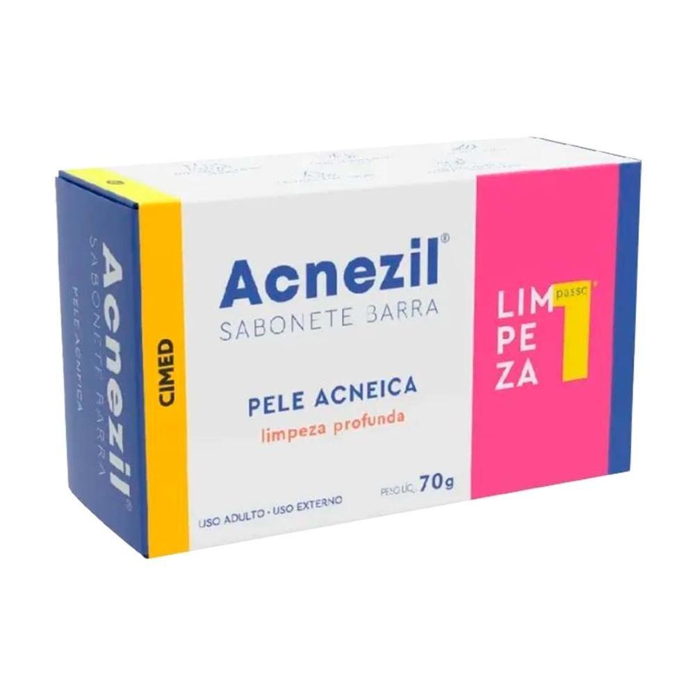 Kit C/2 Und Acnezil Sabonete Em Barra 70g Pele Acneica