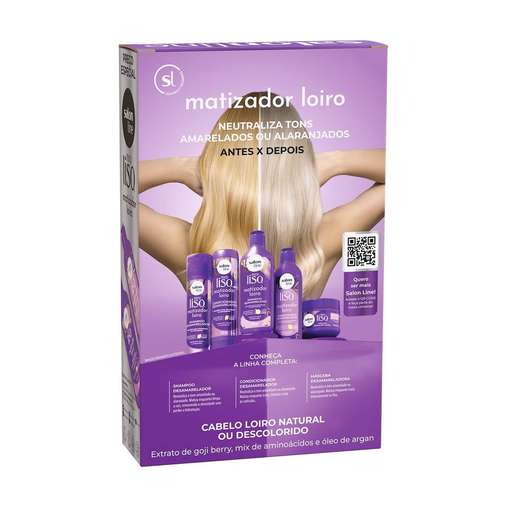 Kit Shampoo 300ml + Condicionador 200ml Meu Liso Matizador Loiro