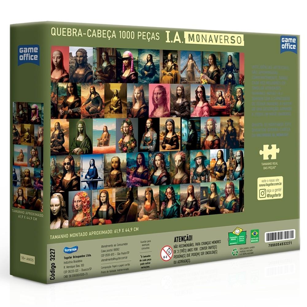 Quebra Cabeça Ia Monaverso 1000 Peças Game Office Toyster Puzzle Diversão Inteligência Artificial