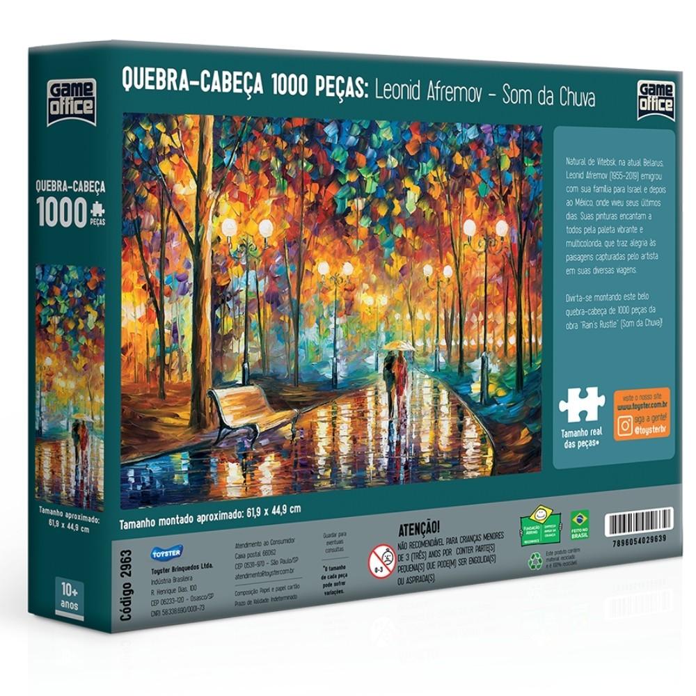 Quebra Cabeça Som Da Chuva Leonid Afremov 1000 Peças Textura Gameoffice Toyster Puzzle Jogo Didático