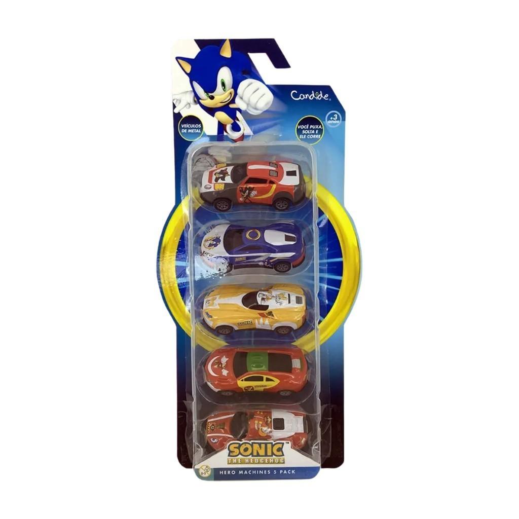Brinquedo Infantil Conjunto Mini Veiculos Pullback Com 5 Sonic Candide