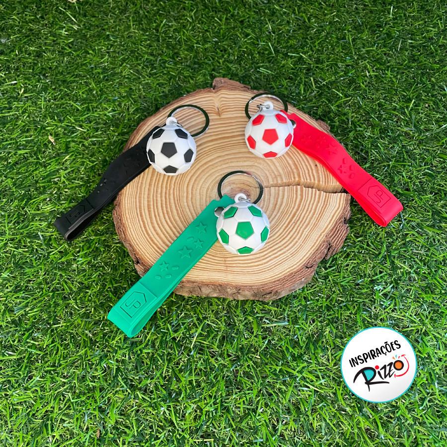 Chaveiro Bola De Futebol - Vermelho - 3cm - 1 Unidade - Rizzo