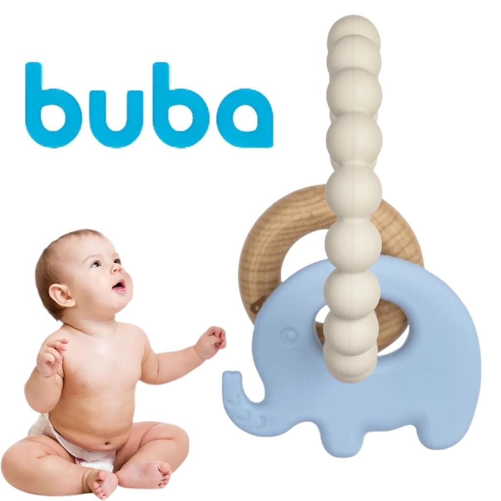 Mordedor Elefante De Silicone E Bambu Massageia A Gengiva - Buba