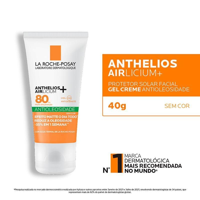Protetor Solar Facial La Roche-posay Anthelios Airlicium Antioleosidade Fps80 Sem Cor 40g