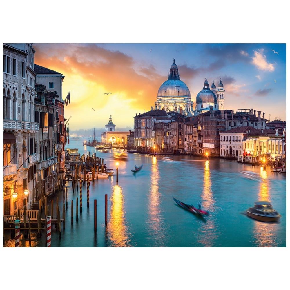 Quebra Cabeça Veneza 1000 Peça Ggb Brinquedos Puzzle Paisagem Pontos Turísticos Itália Rio Barco Céu
