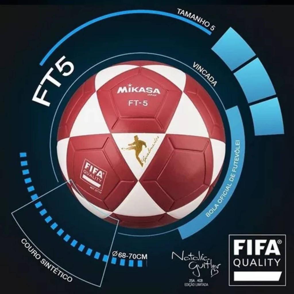 Bola De Futevôlei Mikasa FT-5 Edição Natalia Guitler Vermelho E Branco Oficial