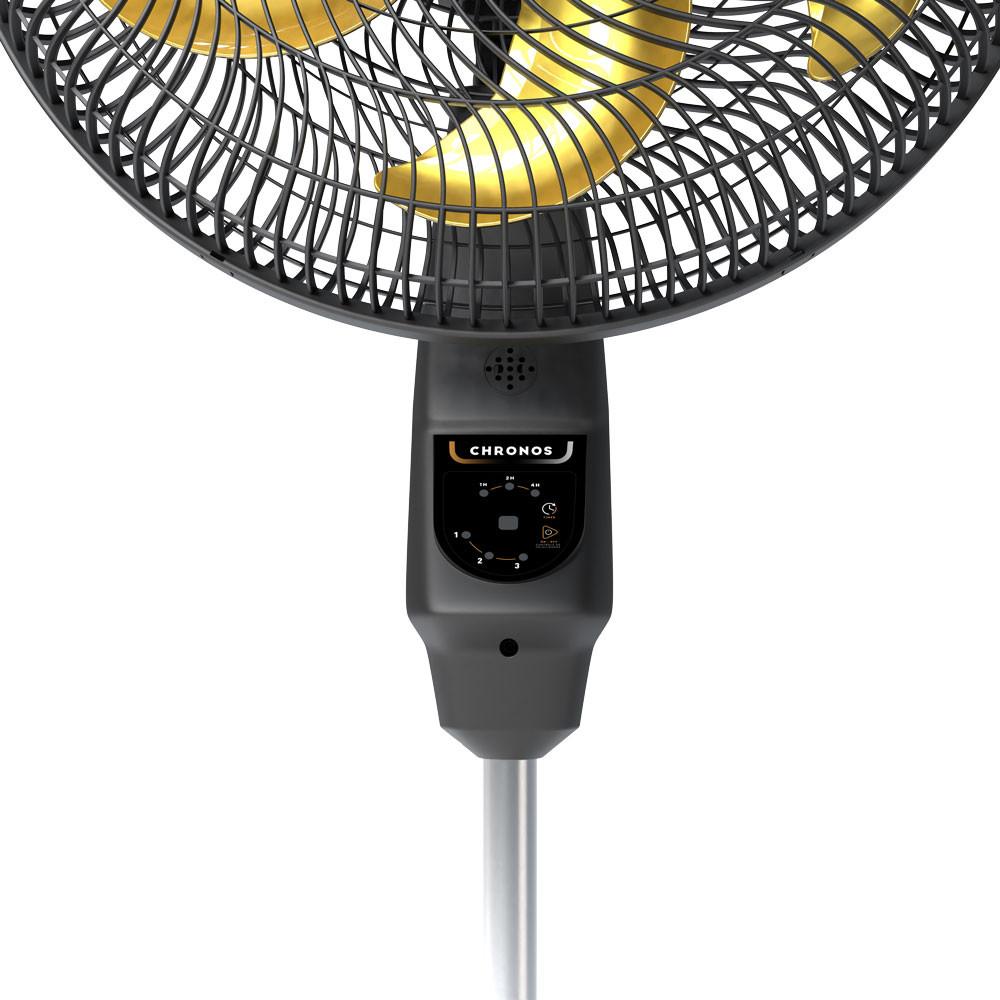 Ventilador De Coluna Mallory Chronos 6 Pás 140w Preto Com Dourado