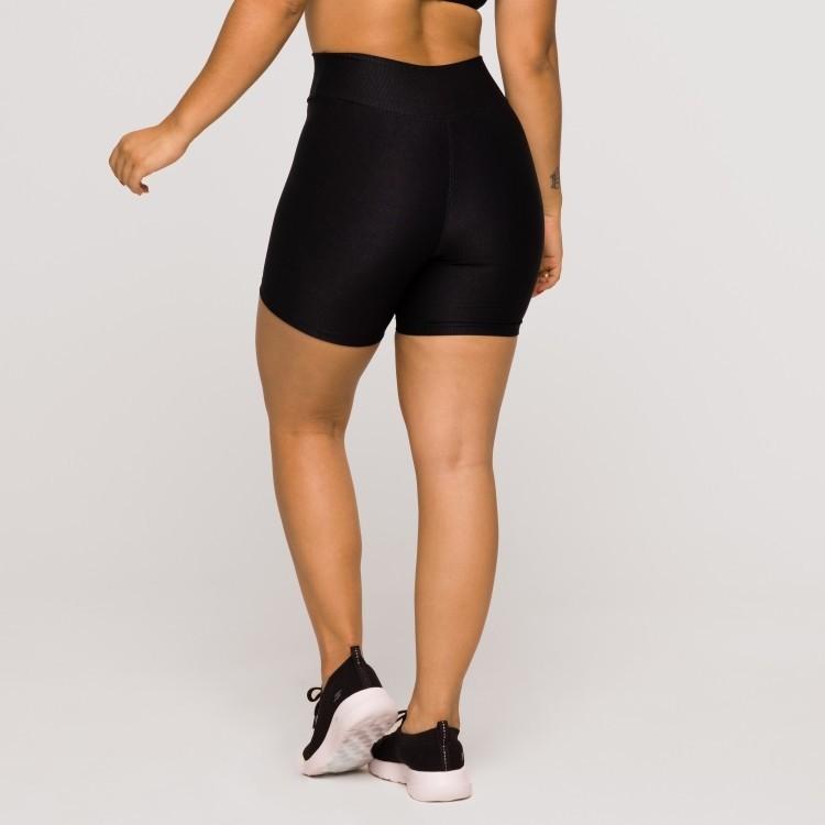 Short Fitness Feminino Academia Poliamida Preto Básico Crossfit