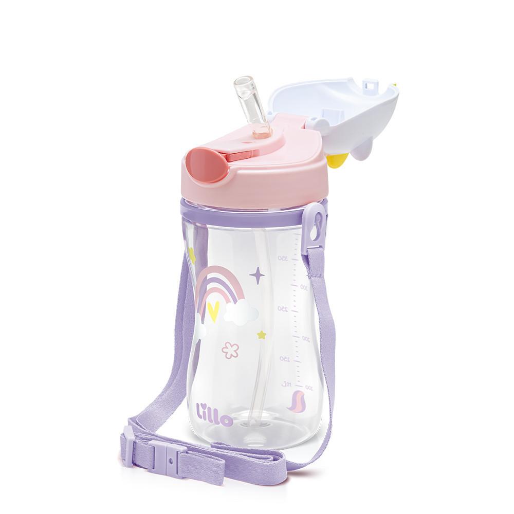 Copo Infantil Tritan Com Alça E Canudo Unicórnio 400ml Lillo