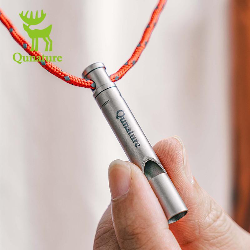 Qunature Ourdoor Apito Ao Ar Livre Puro De Titânio Para Camping Economia De Vida De Montanhismo Equipamento De Alerta De Viagem Alto