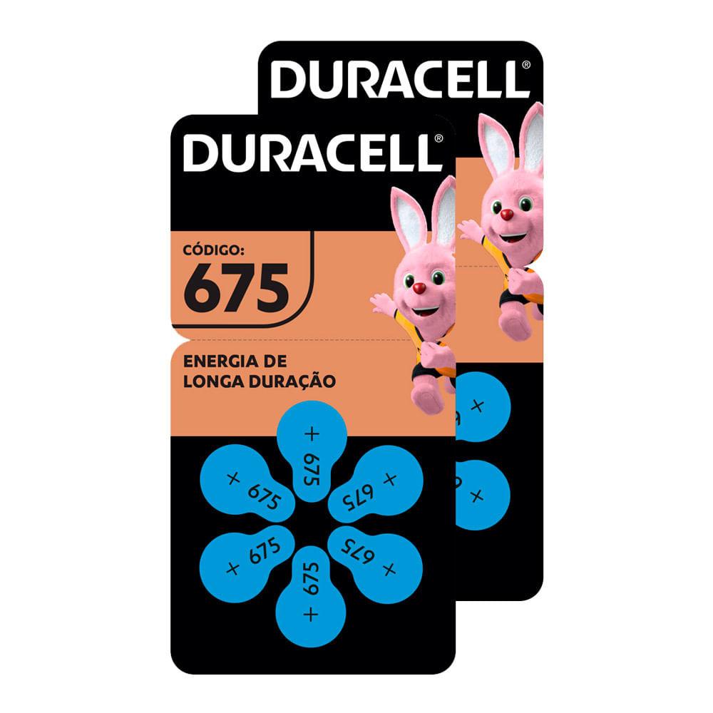 Kit 2 Pilha Duracell Auditiva 675 Com 6 Unidades