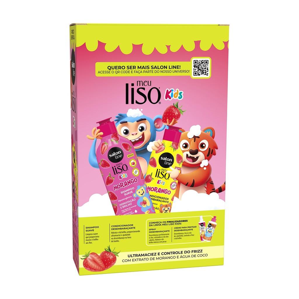 Kit Shampoo E Condicionador Morango Meu Liso Kids