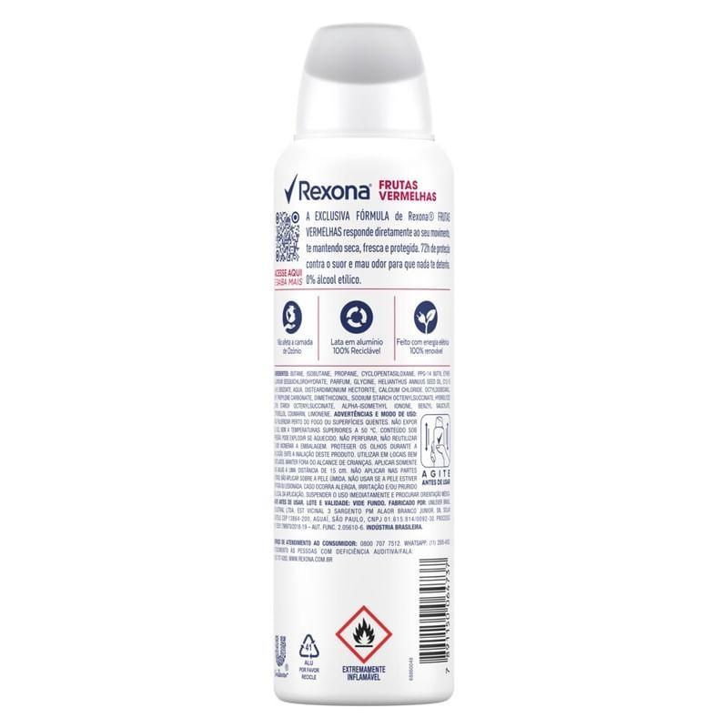 Desodorante Antitranspirante Aerosol Rexona Frutas Vermelhas 150ml