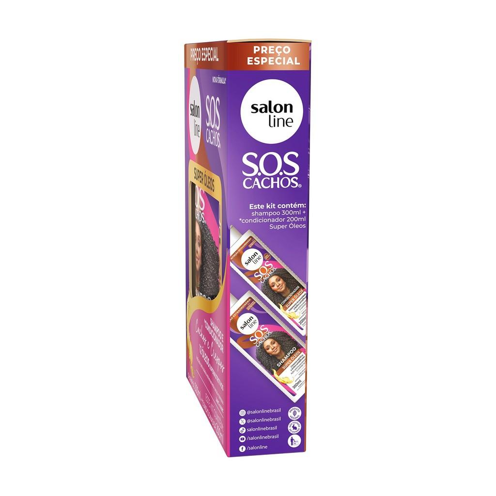 Kit Shampoo 300ml + Condicionador 200ml Sos Cachos Super Óleos
