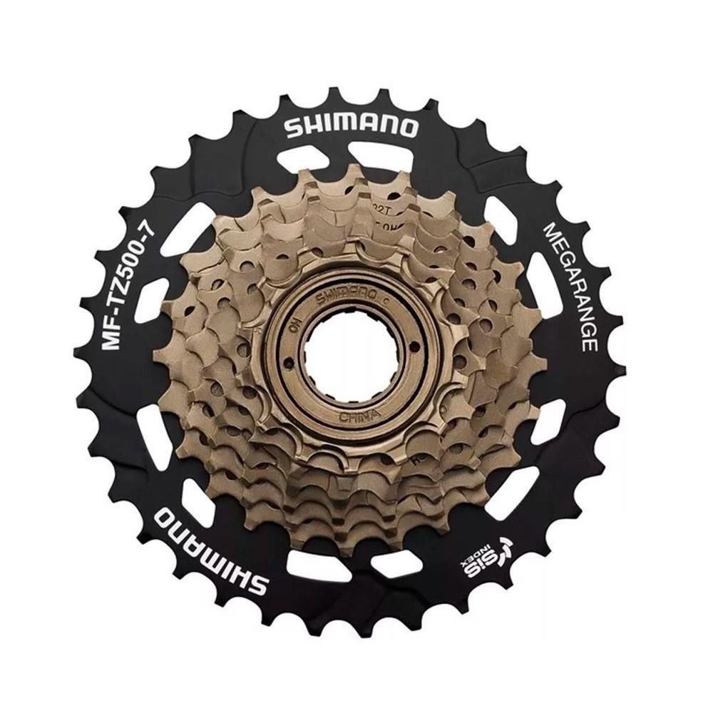 Catraca Roda Livre Shimano Tourney Mf-tz500 14/34d Megarange 7V P/Cubo De Rosca - 3x7v