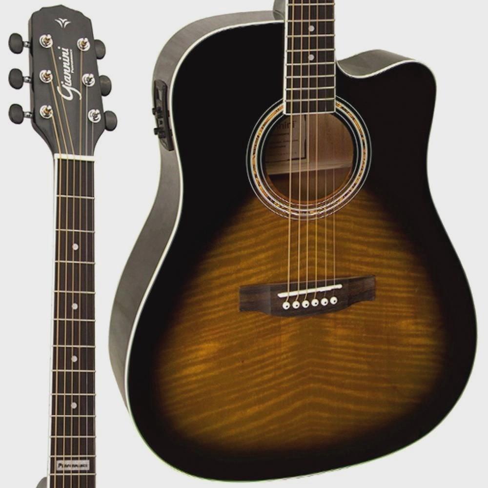 Violao Elétrico Giannini Cutaway Gf1d Ts Kit Capa Acessórios