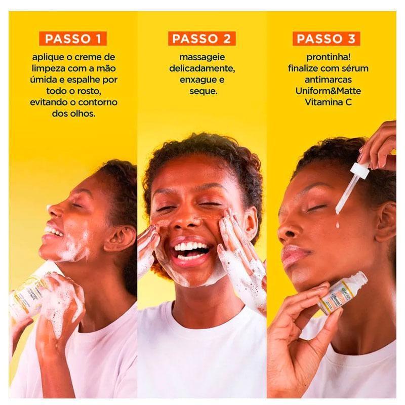 Sabonete Líquido De Limpeza Facial Antioleosidade Garnier Skinactive Uniform Matte Vitamina C 120g