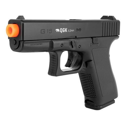Pistola Airsoft S19 Spring 6mm Qgk + 1100 Esferas E 30 Alvos