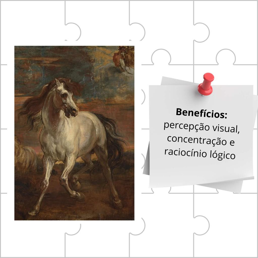 Quebra Cabeça Puzzle 500 Peças Os Cavalos De Aquiles Mimo Toys Jogo Quadro Presente Colecionável
