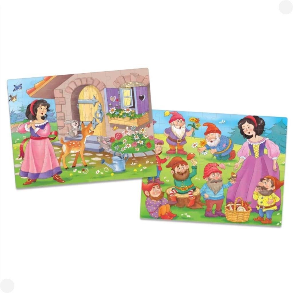 2 Puzzles Quebra-cabeças 80 Peças Cada Branca De Neve 12152 - Toia Brinquedos