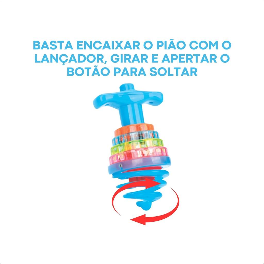 Peão Maluco Infantil Com Luz E Som Colorido Giratório Divertido Sortido Fenix Dpa-955