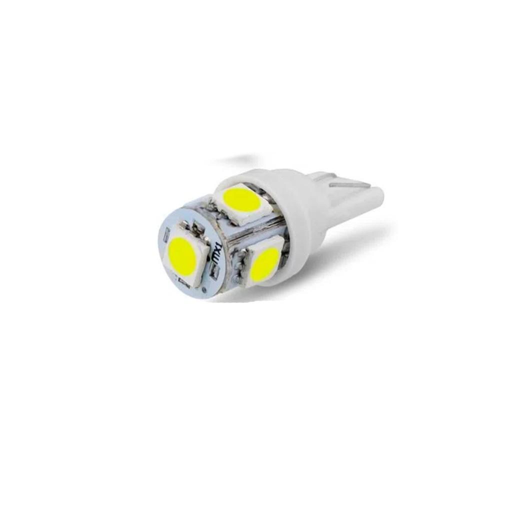 Par De LED Meia Luz Pingo T10 5 Leds Torre Automotivo Carro Moto Placa Ré