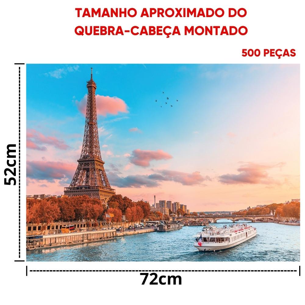Quebra Cabeça Torre Eiffel 500 Peças Ggb Brinquedos Puzzle Paisagem Pontos Turísticos Paris França