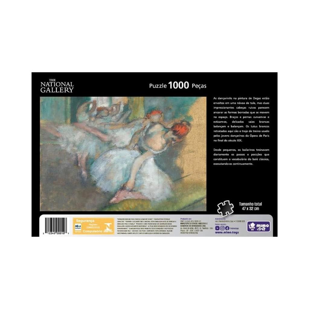 Quebra Cabeça Puzzle 1.000 Peças As Bailarinas Degas Mimo Toys Jogo Colecionável Raciocínio Lógica
