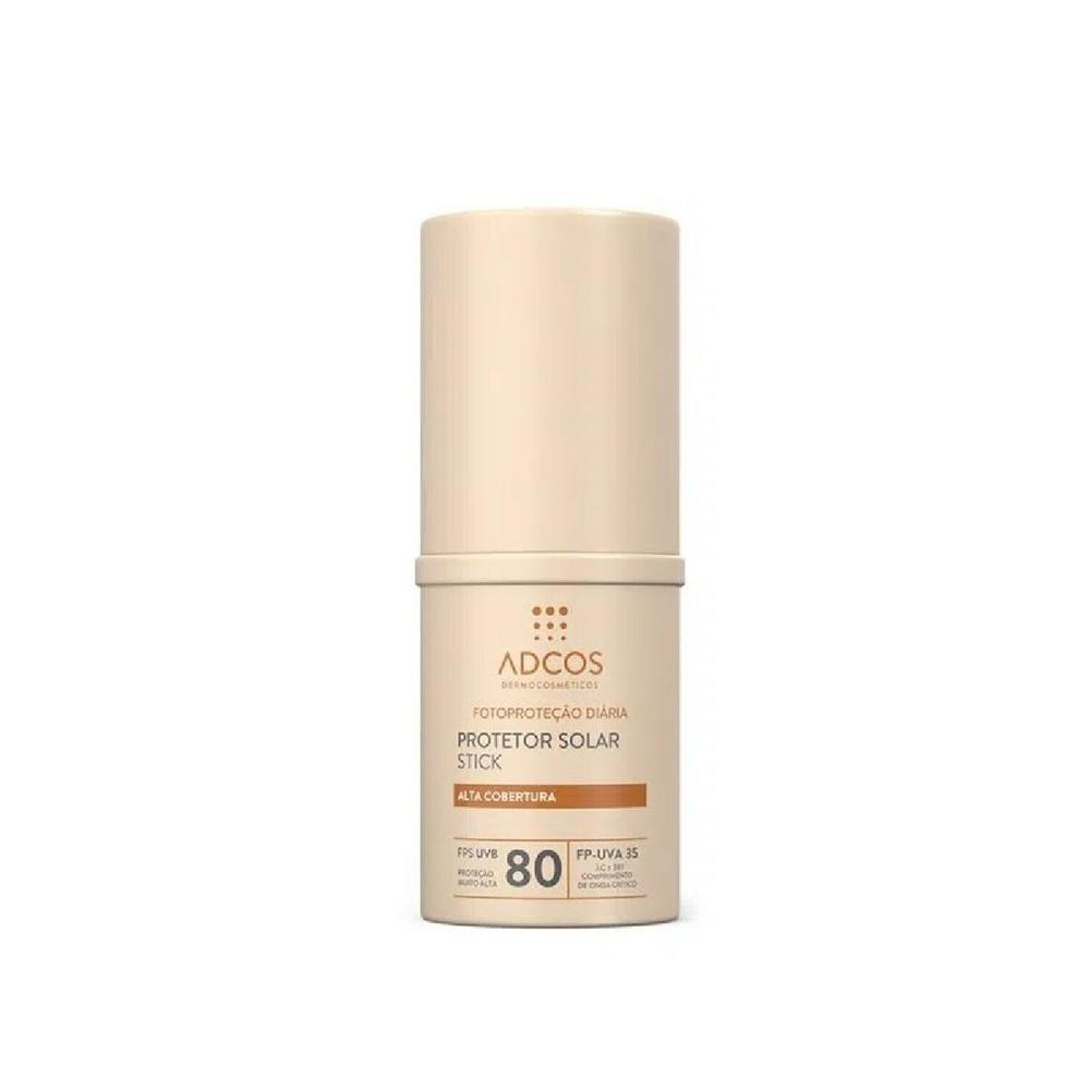 Protetor Solar Facial Adcos Stick Alta Cobertura Fps80 Nude 17g