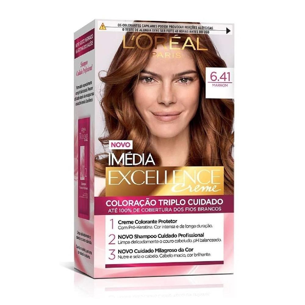 Tintura Imedia Excellence Creme 6.41 Marrom
