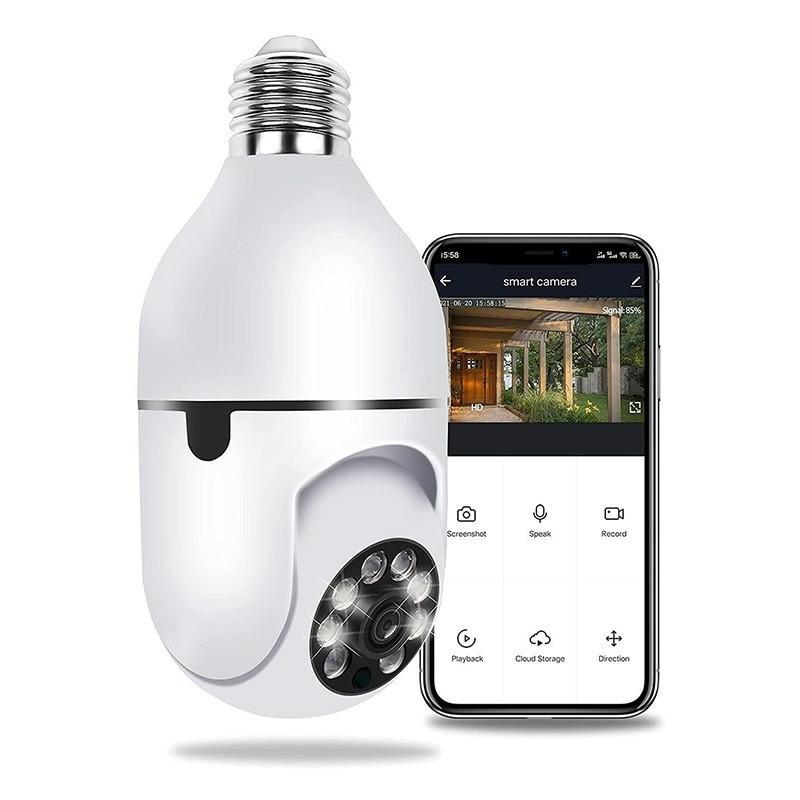 Kit 2 Unidades Câmera Bulbo Home Panorama Wifi Ip Security Câmera App Yoosee