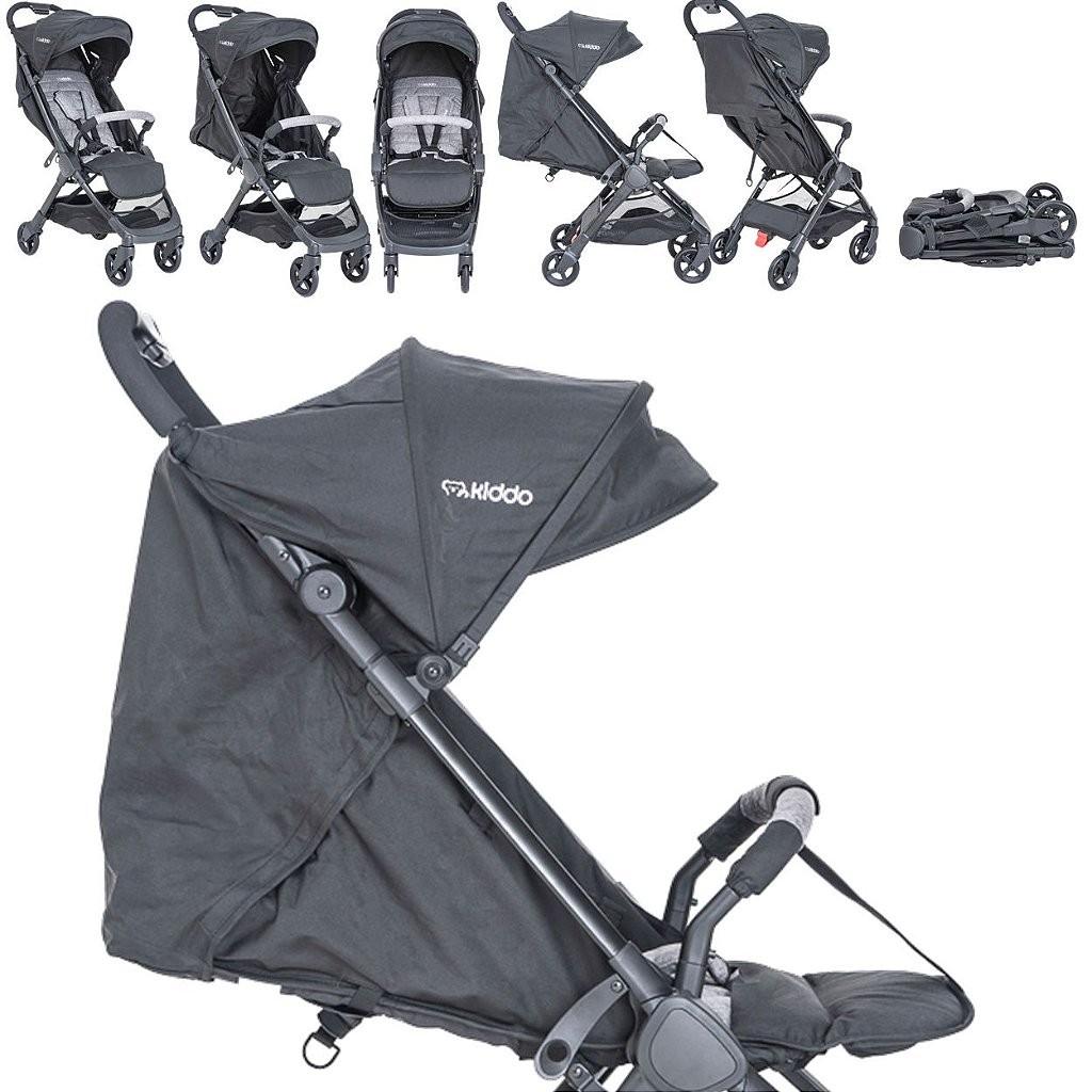 Carrinho De Bebe Passeio Compacto Kiddo Pikme Melange Grafite