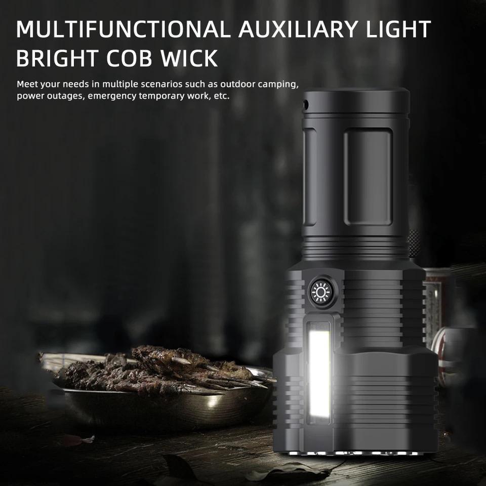 Lanterna Camping LED 12 LED 1500 Metros De Alcance 4 Recarregável USB Portátil ULTRA Brilhante Uso Externo Longo Alcance