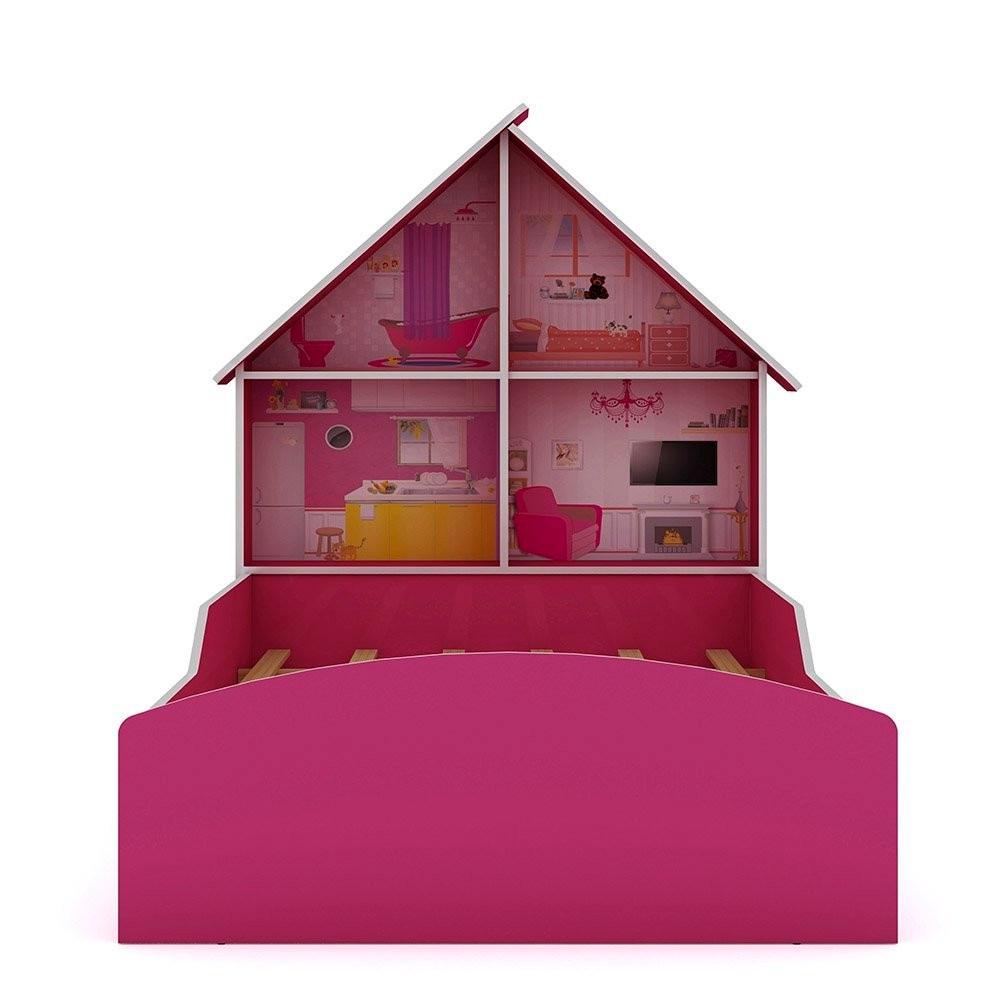Cama Infantil Casinha 100 Mdf Rosa/pink Ploc Pink