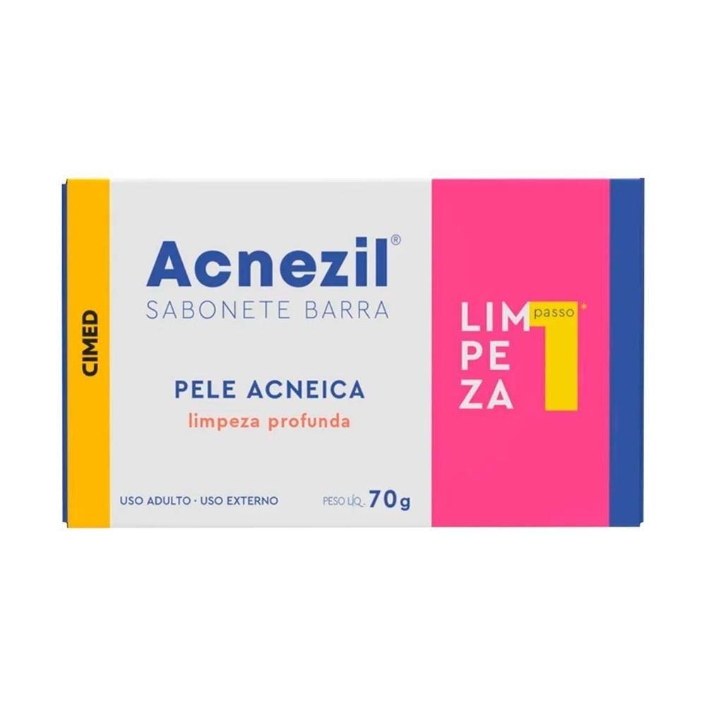 Kit C/3 Und Acnezil Sabonete Em Barra 70g Pele Acneica
