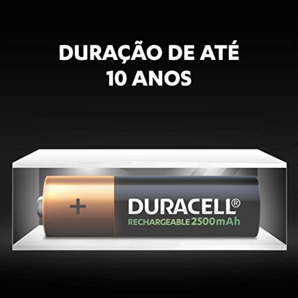 Pilha Recarregável Aa Pequena Duracell Com 4 Unidades