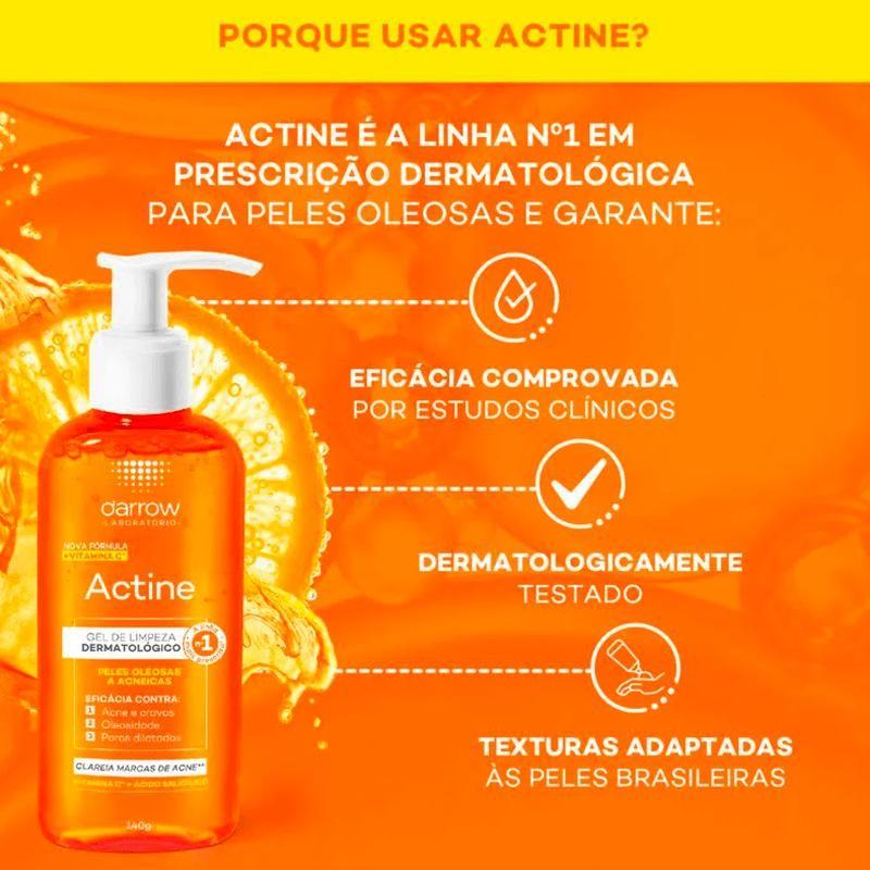 Gel De Limpeza Darrow Actine Pele Oleosa E Acneica 140g
