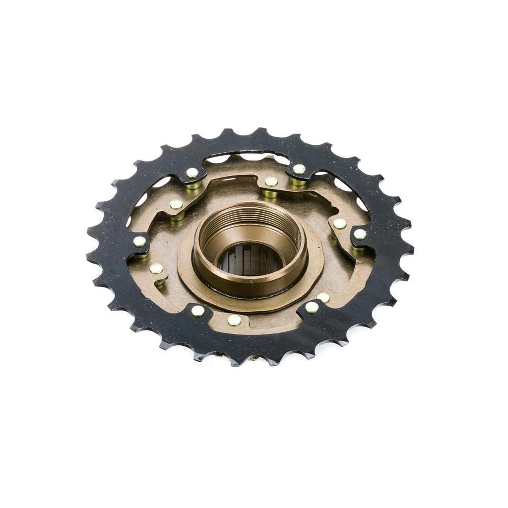 Catraca/Roda Livre Shimano Tourney Mf-tz500 14/34d Megarange 7V + Corrente Kmc Z7 116 Elos - P/Cubo De Rosca