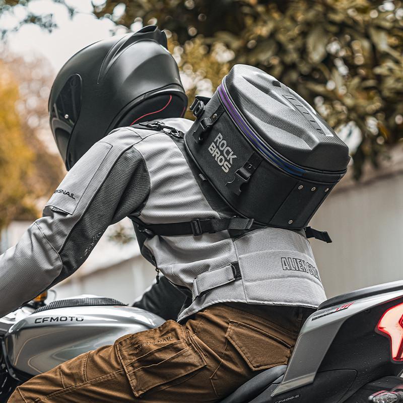 Rockbros Mochila Para Motocicleta Hard Shell Saco Refletivo Do Assento Traseiro Sela Logotipo Motociclistas 12.5l Grande Capacidade