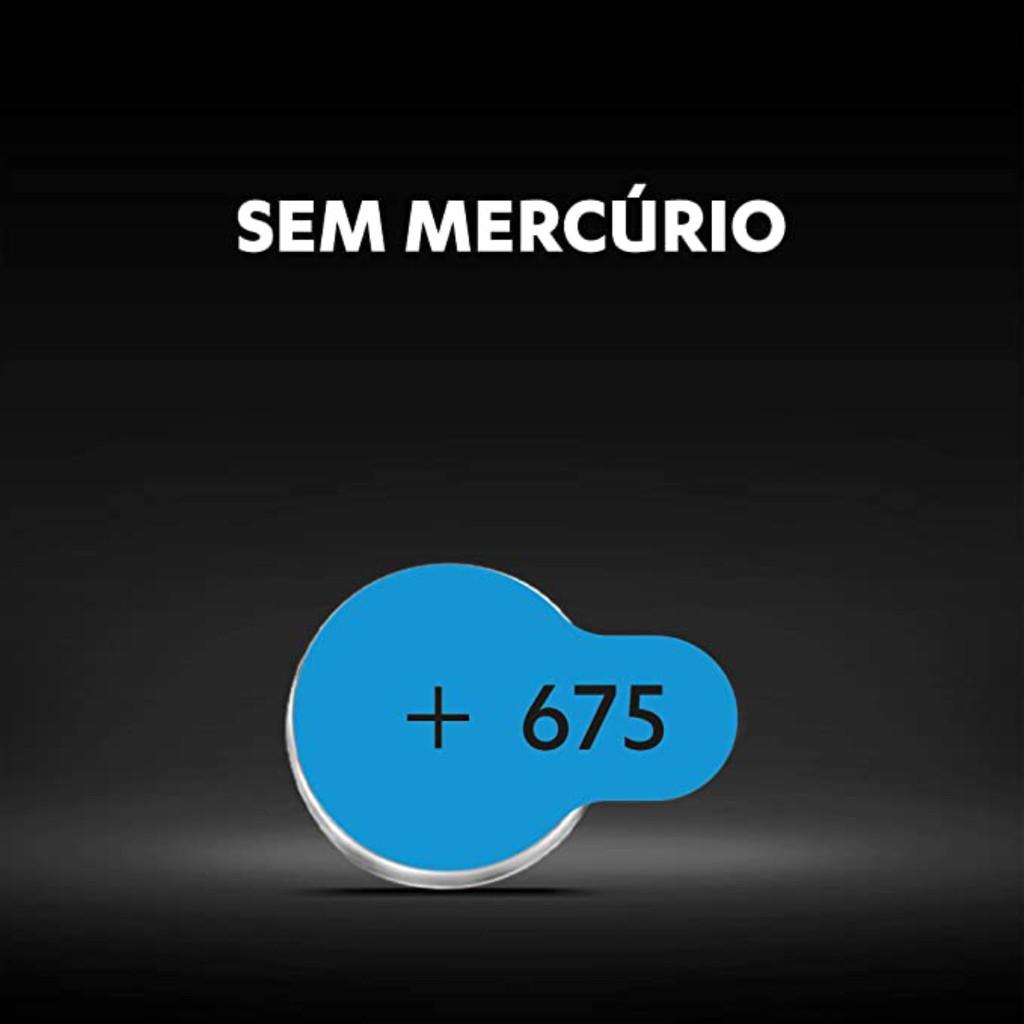Pilha Auditiva Nº 675 Duracell Com 6 Unidades