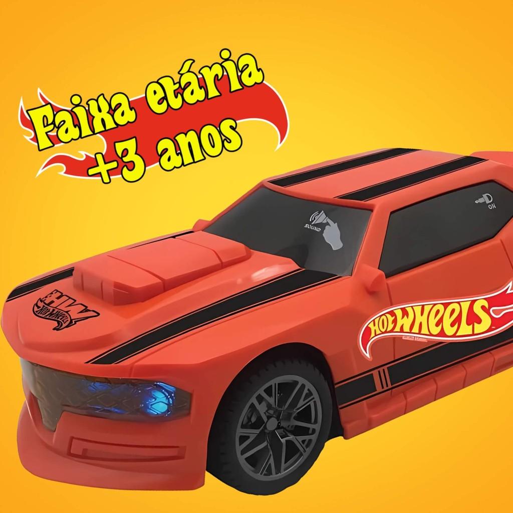 Carrinho Hot Wheels Flash Laranja Com Luz E Som Multikids